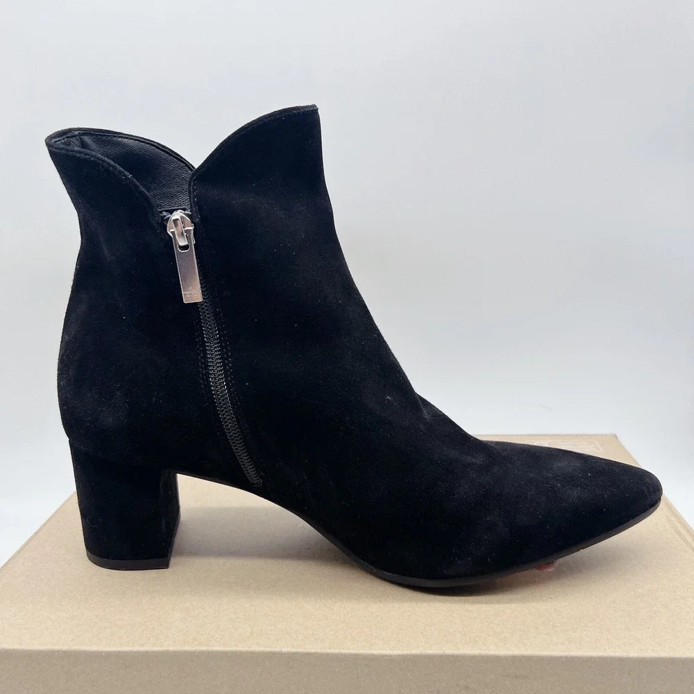 $496 Aquatalia Kaylani Women's Ankle Boots Bootie Pointed Toe Black Suede US 12 - Picture 8 of 12